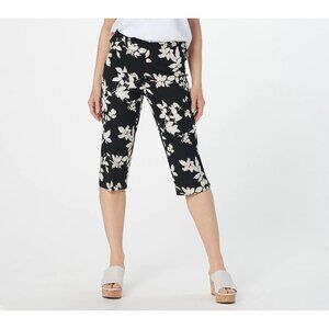 Isaac Mizrahi Live 24/7 Stretch Printed Pedal Pushers Plus Petite 26 Floral NEW